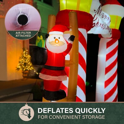 Fraser Hill Farm 9-Ft. Tall Prelit Lighthouse Arch Inflatable (FHFARCHWY093-L)