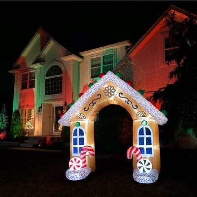 Fraser Hill Farm 8' Prelit Gingerbread Arch Inflatable (FHFARCHWY082-L)