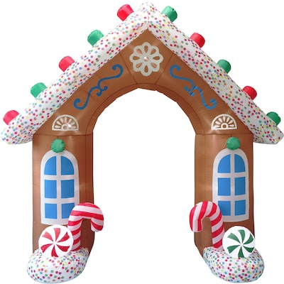 Fraser Hill Farm 8 Prelit Gingerbread Arch Inflatable (FHFARCHWY082-L)