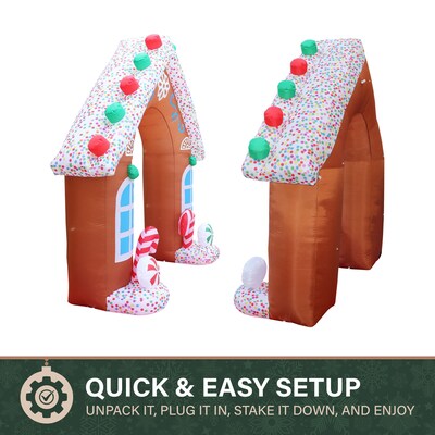 Fraser Hill Farm 8' Prelit Gingerbread Arch Inflatable (FHFARCHWY082-L)