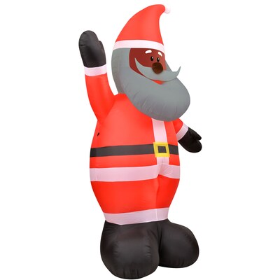 Fraser Hill Farm 12' African American Santa Claus Inflatable (FHFAASANTA121-L)
