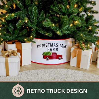 Fraser Hill Farm Metal Christmas Tree Collar (FFTRING026-0WHT)