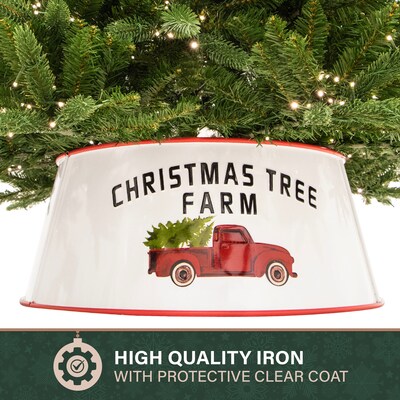 Fraser Hill Farm Metal Christmas Tree Collar (FFTRING026-0WHT)