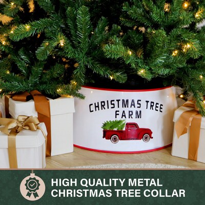 Fraser Hill Farm Metal Christmas Tree Collar (FFTRING026-0WHT)