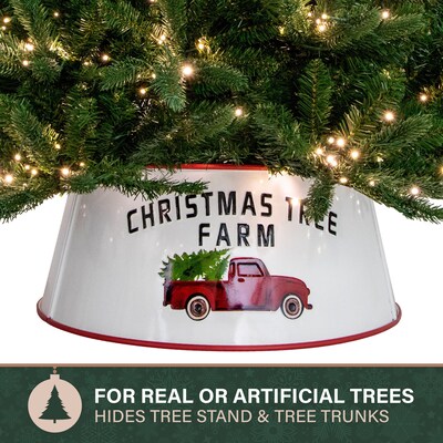 Fraser Hill Farm Metal Christmas Tree Collar (FFTRING026-0WHT)