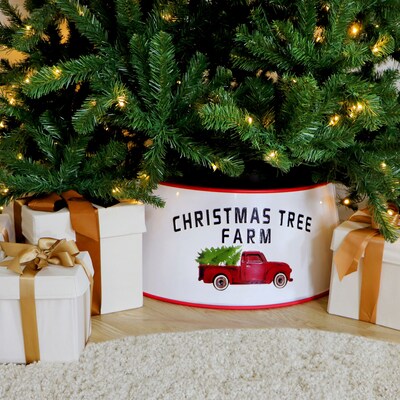 Fraser Hill Farm Metal Christmas Tree Collar (FFTRING026-0WHT)