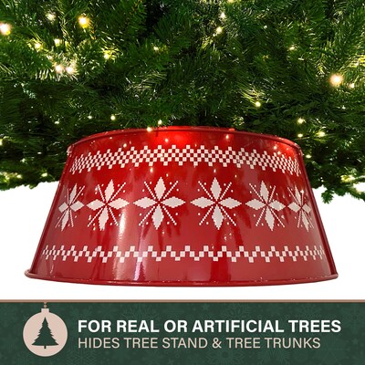 Fraser Hill Farm Metal Christmas Tree Collar (FFTRING026-0RED)