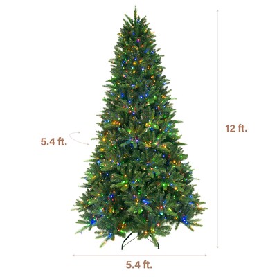 Fraser Hill Farm 12 ft. York Pine Pre-Lit Artificial Christmas Tree, 2800 Lights (FFYP012-6GR)