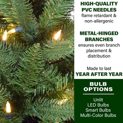 Fraser Hill Farm 7.5-Ft. Winter Falls Slim-Silhouette Christmas Tree (FFWF075-6GR)
