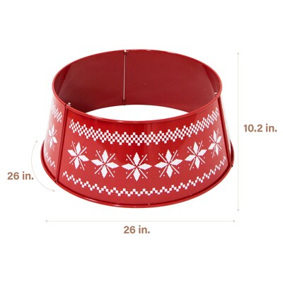 Fraser Hill Farm Metal Christmas Tree Collar (FFTRING026-0RED)