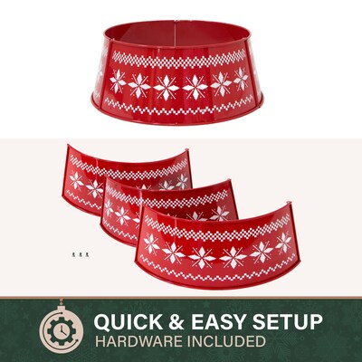 Fraser Hill Farm Metal Christmas Tree Collar (FFTRING026-0RED)