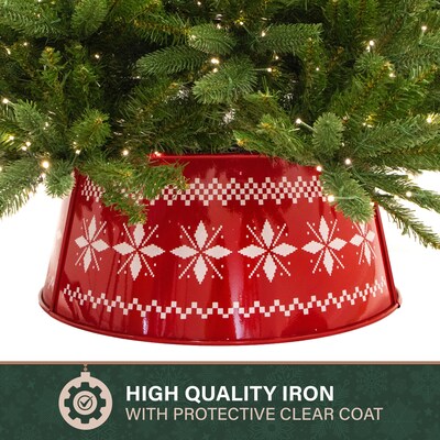 Fraser Hill Farm Metal Christmas Tree Collar (FFTRING026-0RED)