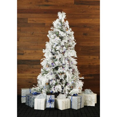 Fraser Hill Farm 12-Ft. Flocked Snowy Pine Christmas Tree (FFSN012-6SN)