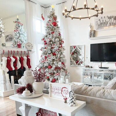 Fraser Hill Farm 10-Ft. Snowy Pine Flocked Christmas Tree (FFSN010-5SN)