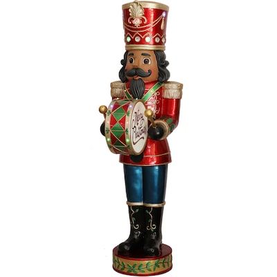 Fraser Hill Farm 5-Ft. Nutcracker Playing Bass Drum (FFRS060-NC5-RDAA)
