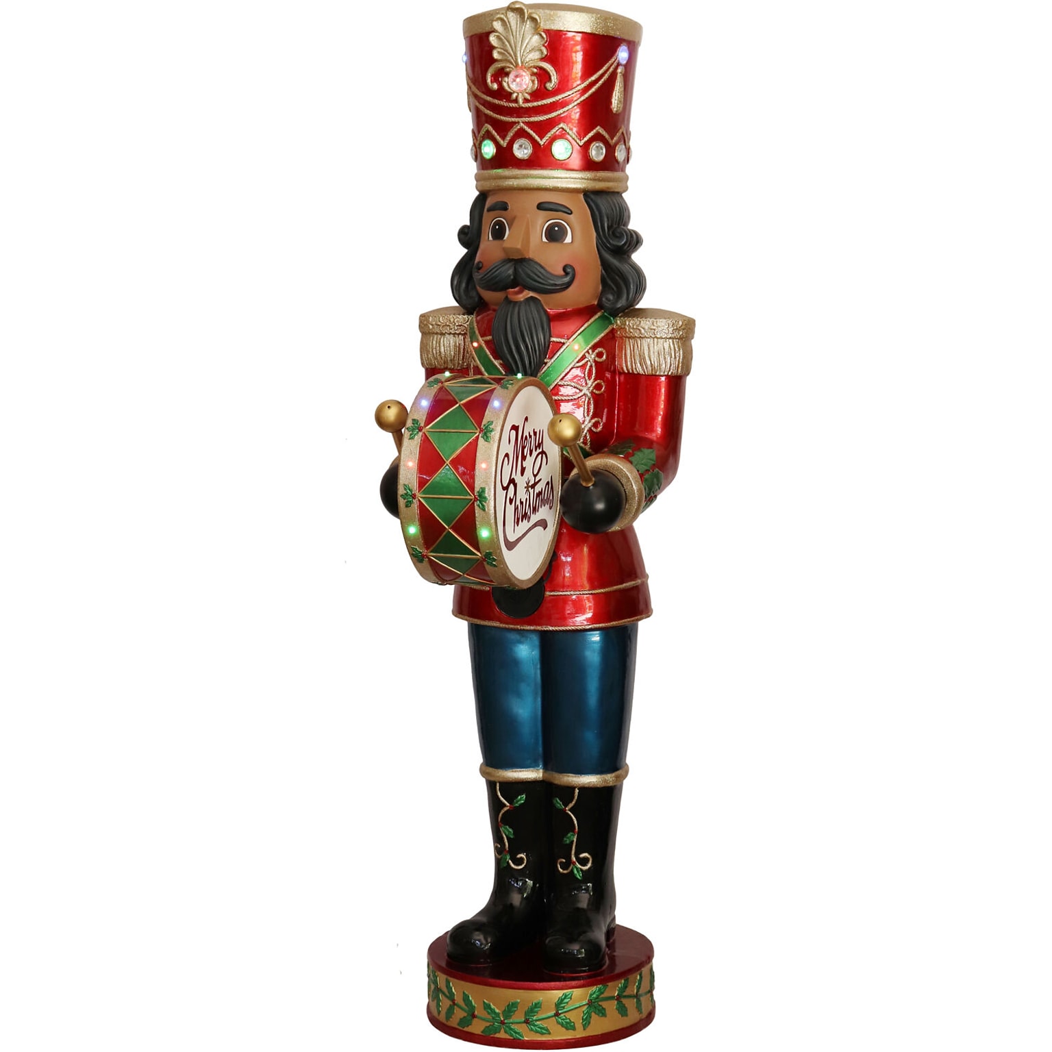 Fraser Hill Farm 5-Ft. Nutcracker Playing Bass Drum (FFRS060-NC5-RDAA)