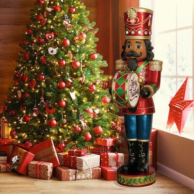 Fraser Hill Farm 5-Ft. Nutcracker Playing Bass Drum (FFRS060-NC5-RDAA)