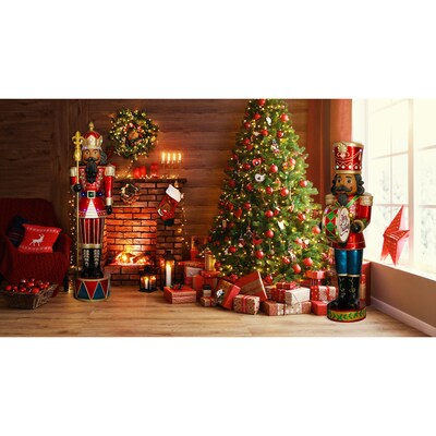 Fraser Hill Farm 5-Ft. Nutcracker Playing Bass Drum (FFRS060-NC5-RDAA)