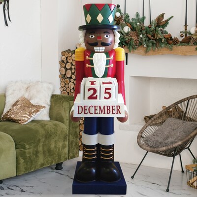 Fraser Hill Farm 60-in Fiberglass African American Nutcracker Figurine (FFRS060-2NC-MLTAA)