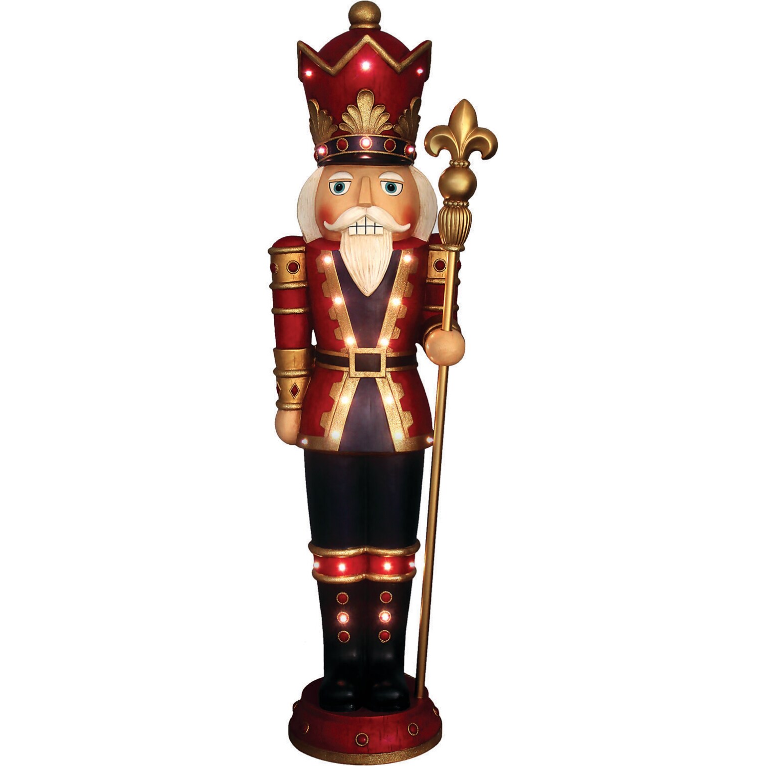 Fraser Hill Farm 5-Ft. Indoor/Outdoor Musical Nutcracker Statue (FFRS060-3NC-RD)