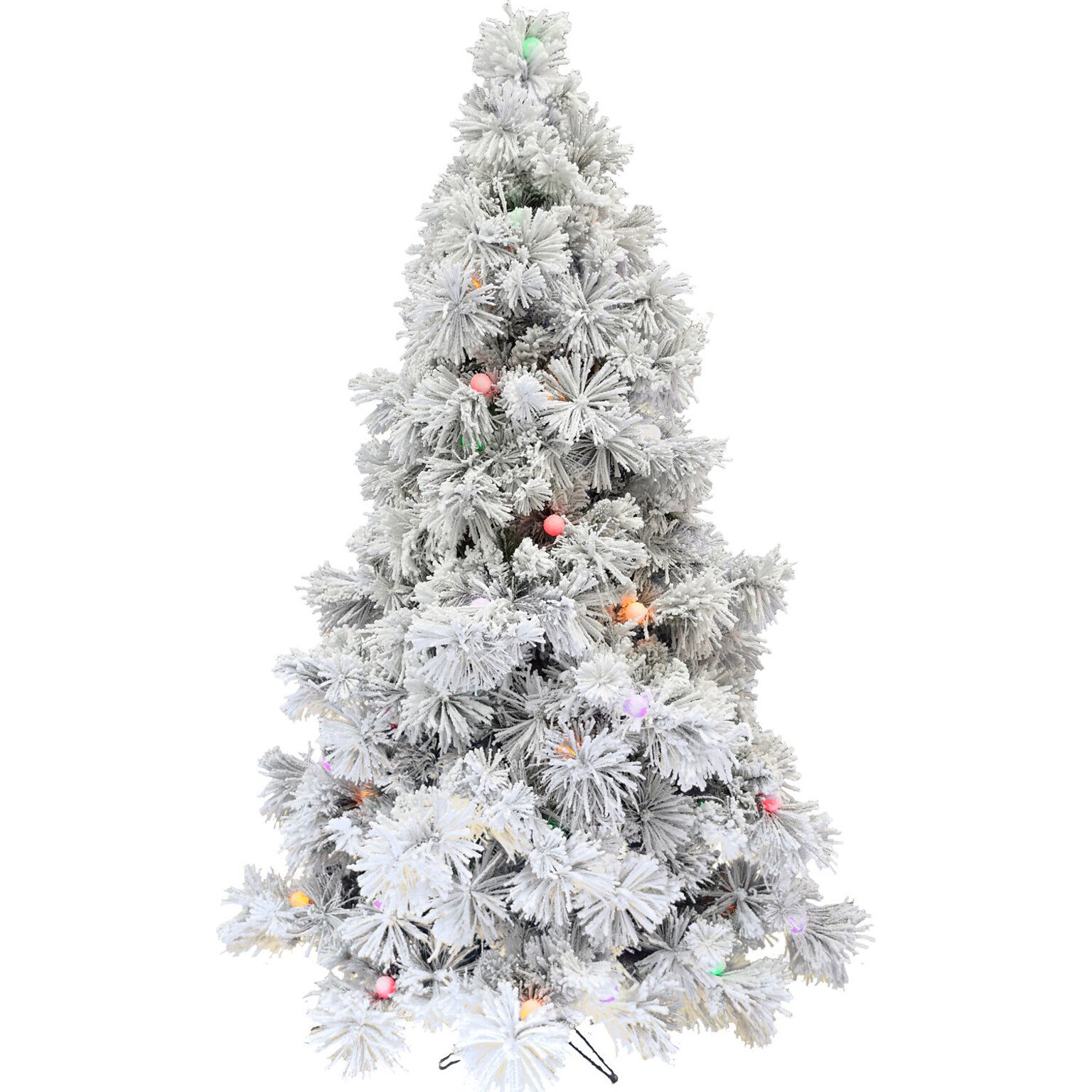 Fraser Hill Farm 7.5-Ft. Flocked Snowy Pine Christmas Tree (FFSNG40075-6SN)