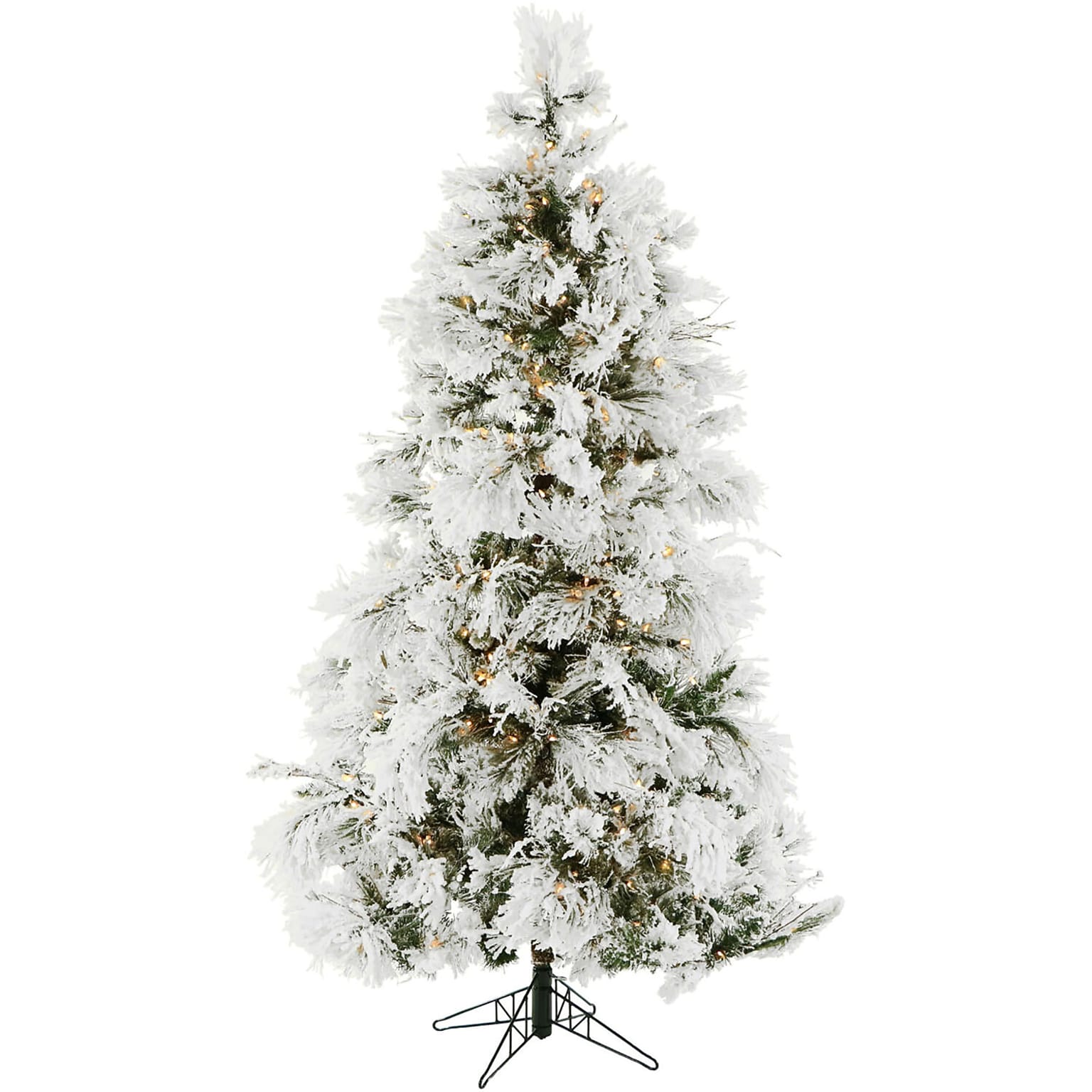 Fraser Hill Farm 10-Ft. Snowy Pine Flocked Christmas Tree (FFSN010-5SN)