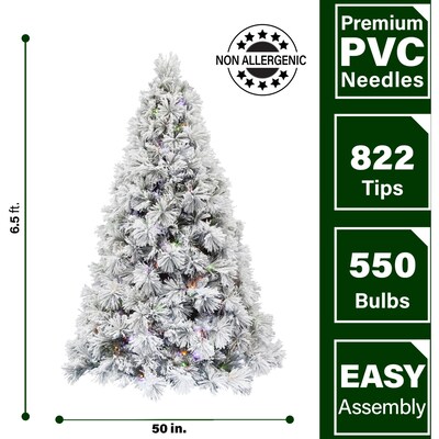 Fraser Hill Farm 6.5 Ft. Sugar Hill Snowy Christmas Tree (FFSH065-6SN)