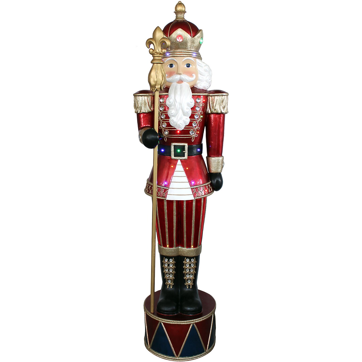 Fraser Hill Farm 6-Ft. Jeweled Nutcracker Greeter (FFRS065-NC1-RD)