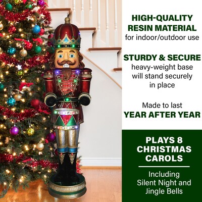 Fraser Hill Farm 61-In. Nutcracker Playing Snare Drum (FFRS061-NC5-RD)