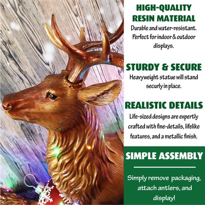 Fraser Hill Farm 5-Ft. Tall Standing Reindeer Metallic Finish (FFRS060-RD1-BRN)