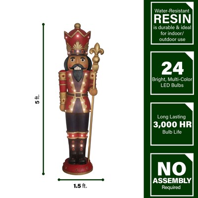 Fraser Hill Farm 5-Ft. Musical African American Nutcracker Statue (FFRS060-3NC-RDAA)
