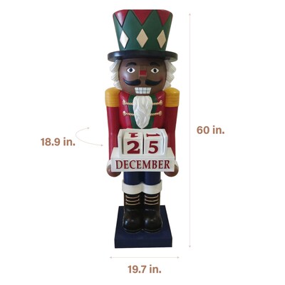 Fraser Hill Farm 60-in Fiberglass African American Nutcracker Figurine (FFRS060-2NC-MLTAA)