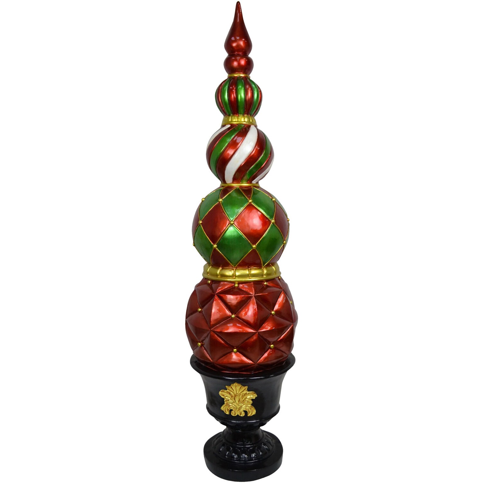 Fraser Hill Farm 50 Resin Ball and Finial Topiary (FFRS050-0FIN-RED)