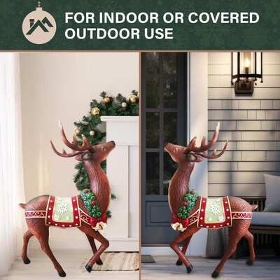 Fraser Hill Farm 36-in Fiberglass Reindeer Figurine (FFRS036-0DEER-MLT)