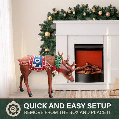 Fraser Hill Farm 30-in Fiberglass Reindeer Figurine (FFRS030-0DEER-MLT)