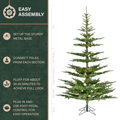 Fraser Hill Farm 7.5-ft. Ranch Pine Artificial Christmas Tree (FFRP075-5MGR)