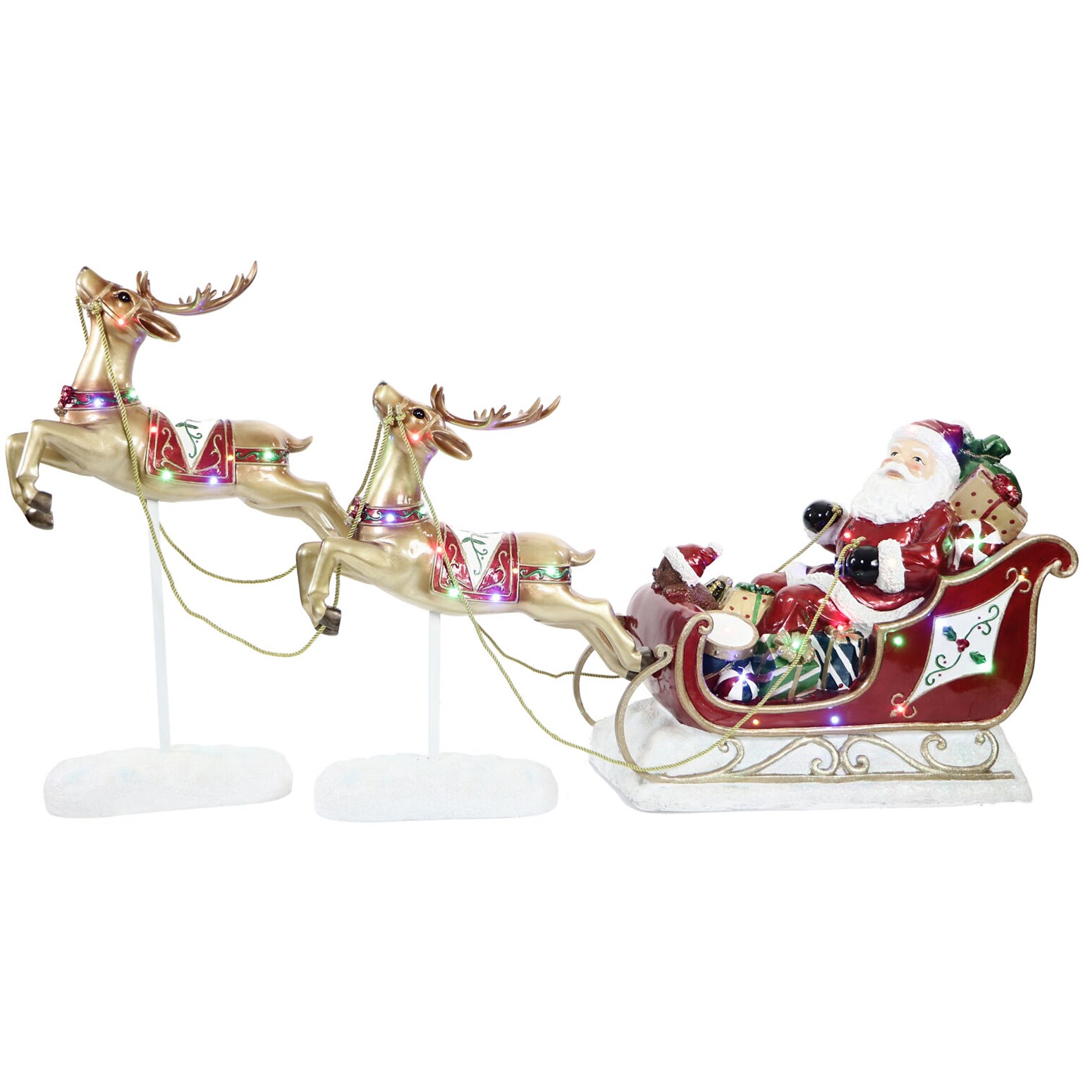 Fraser Hill Farm Santa Sleigh Flying Reindeer 3-Piece Set (FFRS000-SC1-RD)