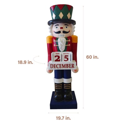 Fraser Hill Farm 60-inch Fiberglass Nutcracker Figurine (FFRS060-2NC-MLT)