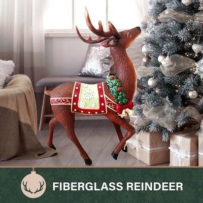 Fraser Hill Farm 36-in Fiberglass Reindeer Figurine (FFRS036-0DEER-MLT)