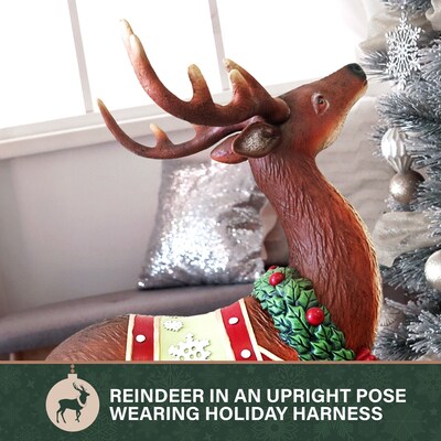 Fraser Hill Farm 36-in Fiberglass Reindeer Figurine (FFRS036-0DEER-MLT)
