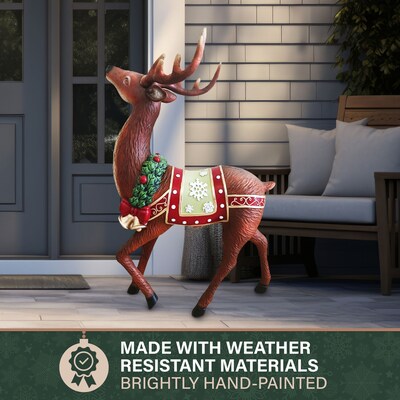Fraser Hill Farm 36-in Fiberglass Reindeer Figurine (FFRS036-0DEER-MLT)