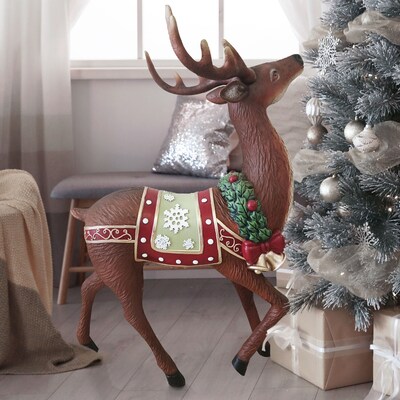 Fraser Hill Farm 36-in Fiberglass Reindeer Figurine (FFRS036-0DEER-MLT)