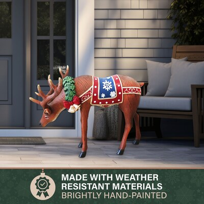 Fraser Hill Farm 30-in Fiberglass Reindeer Figurine (FFRS030-0DEER-MLT)