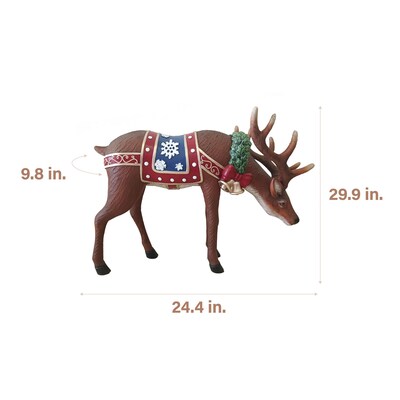 Fraser Hill Farm 30-in Fiberglass Reindeer Figurine (FFRS030-0DEER-MLT)