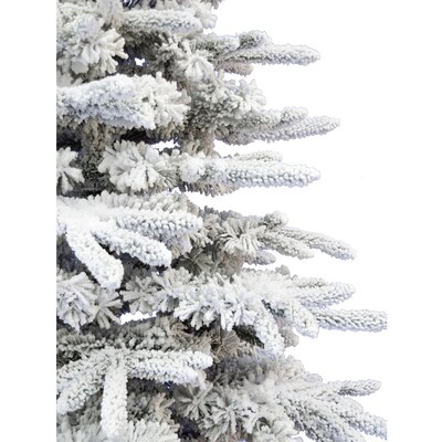 Fraser Hill Farm 7.5 ft. Flocked Pine Valley Artificial Christmas Tree (FFPV075-0SN)