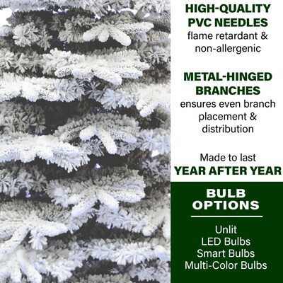 Fraser Hill Farm 12 ft. Flocked Pine Valley Artificial Christmas Tree (FFPV012-0SN)