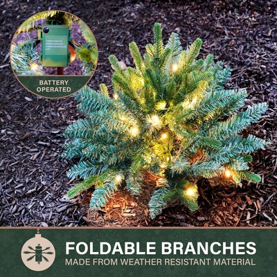 Fraser Hill Farm Prelit 18" Artificial Sidewalk Trees, 3/Set (FFPTI018-5GR)