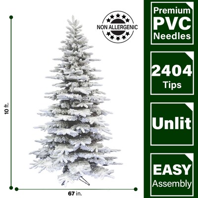 Fraser Hill Farm 10 ft. Flocked Pine Valley Artificial Christmas Tree (FFPV010-0SN)