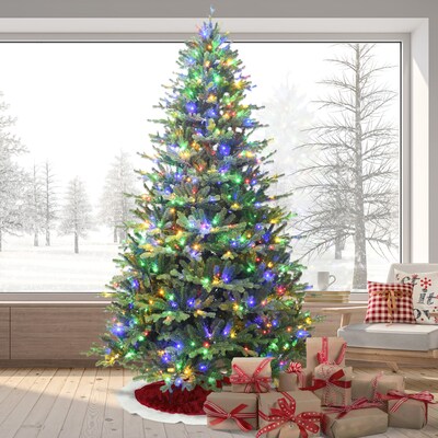 Fraser Hill Farm 7.5 ft. Oregon Pine Pre-Lit Artificial Christmas Tree, 700 Lights (FFOP075-6GR)