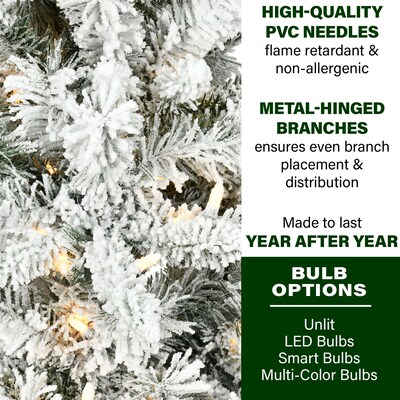 Fraser Hill Farm 9 ft. Slim Mountain Pine Flocked Artificial Christmas Tree (FFMPS090-0SN)